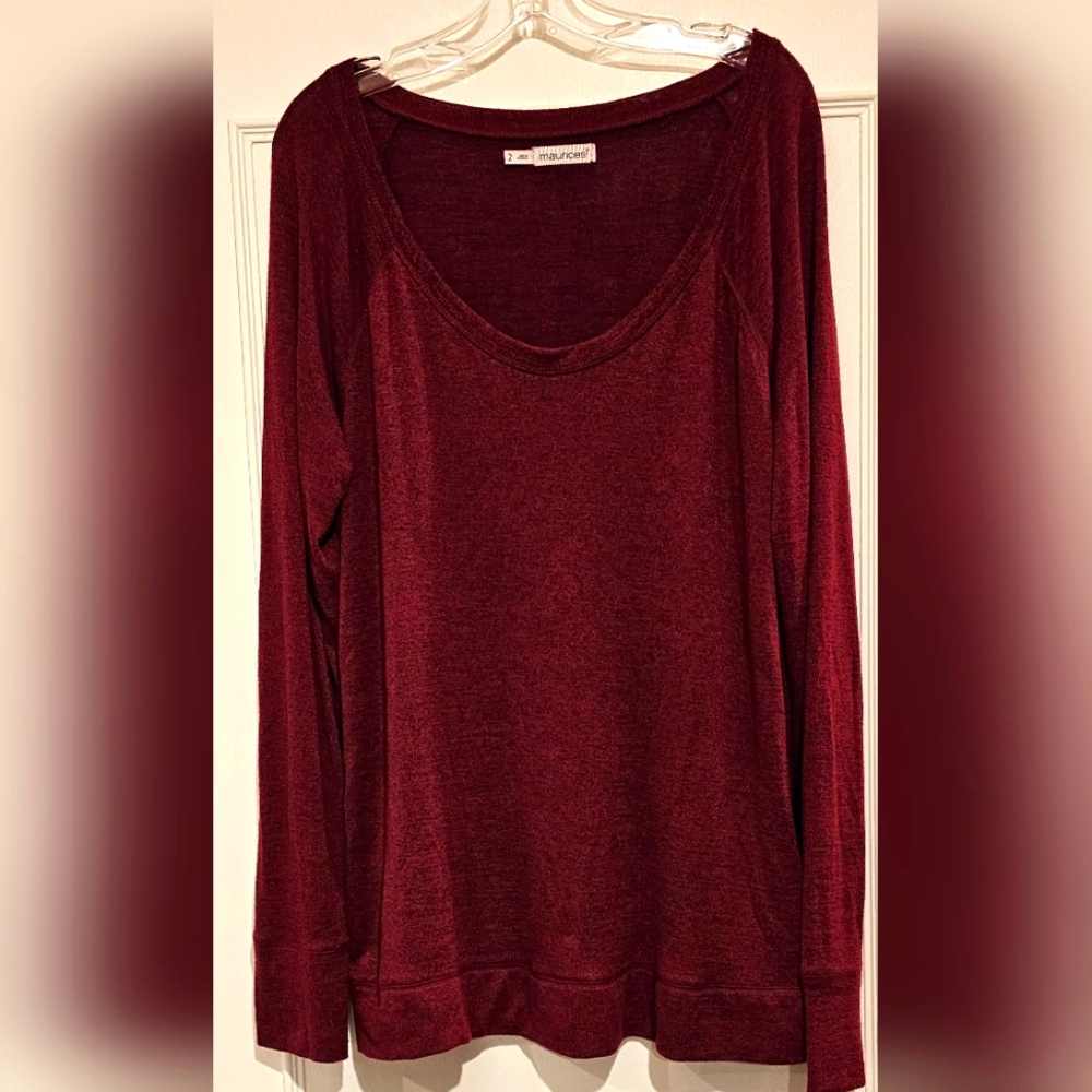 Maurices Scoop Neck Maroon Sweater